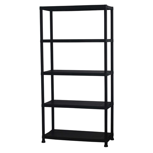 Marbueno Regal 5 Böden Kunststoff Schwarz 90x40x180 cm Garten 10539