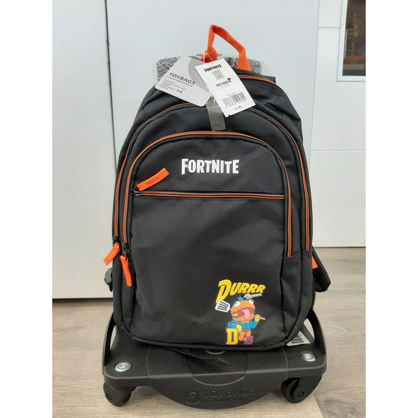 Schulrucksack mit Rädern Fortnite Durrr Schwarz 44 x 30 x 20 cm
