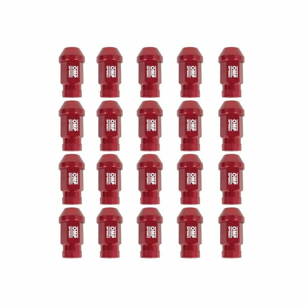 Set Muttern OMP 7075 Rot 20 uds M14 x 1,25