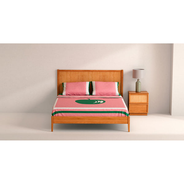 Bettwäsche-Set Benetton grün Rosa Apfel 4 Stücke