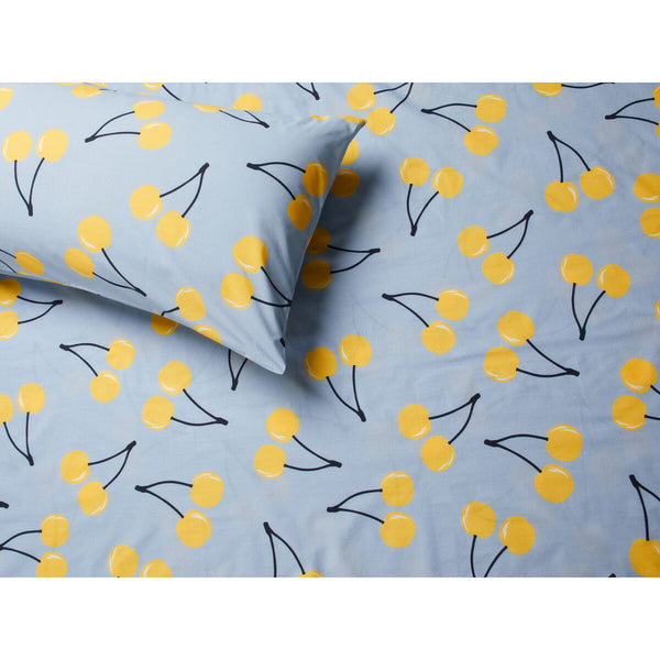 Bettwäsche-Set Benetton Gelb Blau Standard Kirschen 4 Stücke