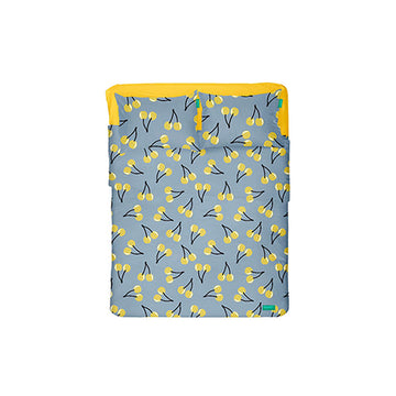 Bettwäsche-Set Benetton Gelb Blau Standard Kirschen 4 Stücke
