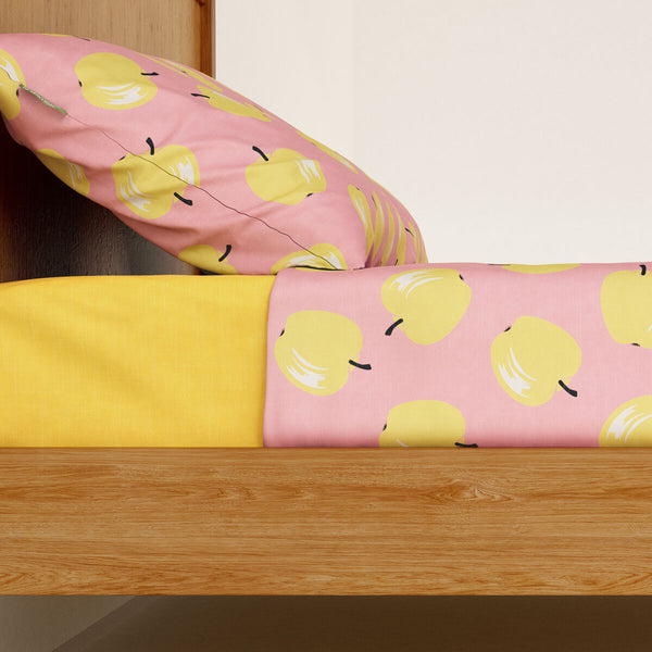 Bettwäsche-Set Benetton Gelb Rosa Standard Apfel 4 Stücke
