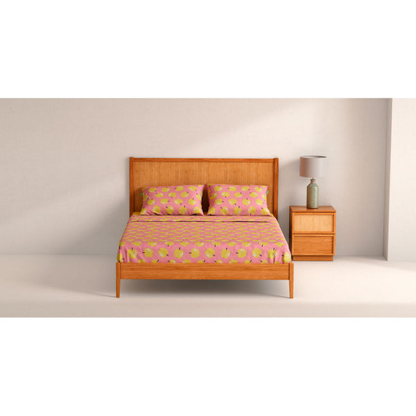 Bettwäsche-Set Benetton Gelb Rosa Standard Apfel 4 Stücke