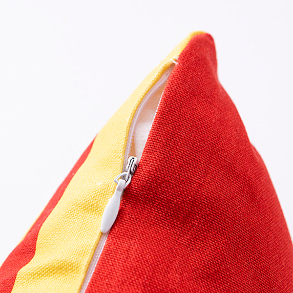 Kissen Benetton Gelb Rot Apfel 40 x 40 cm karriert