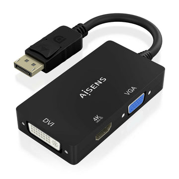 DisplayPort-zu-VGA-/-HDMI-/-DVI-D-Adapter Aisens A125-0861 Schwarz