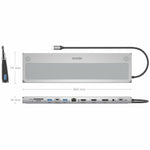 Hub USB Aisens Schwarz 100 W 50 W