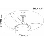 Deckenventilator CristalRecord STEL EVO MINI RGB RETRAC Durchsichtig