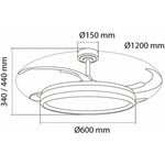Deckenventilator CristalRecord CHARLY L RETRAC Durchsichtig 80 W