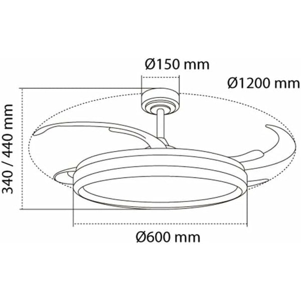 Deckenventilator CristalRecord CHARLY L RETRAC Durchsichtig 80 W