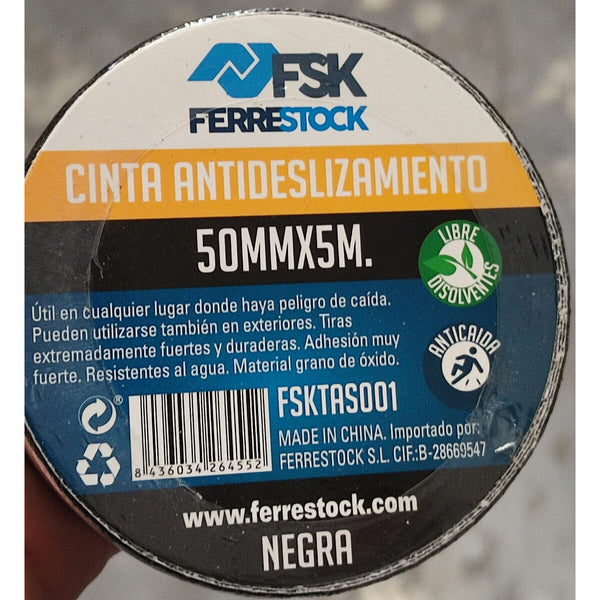 Roll of Anti-Slip Material Ferrestock Schwarz 5 m x 50 mm Antirutsch