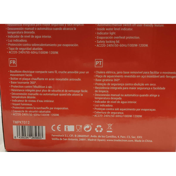 Wasserkocher TM Electron Edelstahl 1000 W 1,2 L