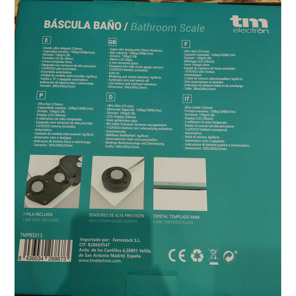 Digitale Personenwaage TM Electron Zen Grau Slim (23 mm)