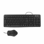 Tastatur mit Maus CoolBox COO-KTR-01U Schwarz Qwerty Spanisch