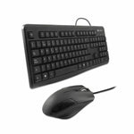 Tastatur mit Maus CoolBox COO-KTR-01U Schwarz Qwerty Spanisch