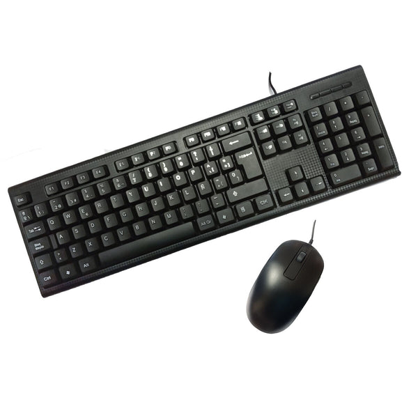 Tastatur mit Maus CoolBox Schwarz Qwerty Spanisch