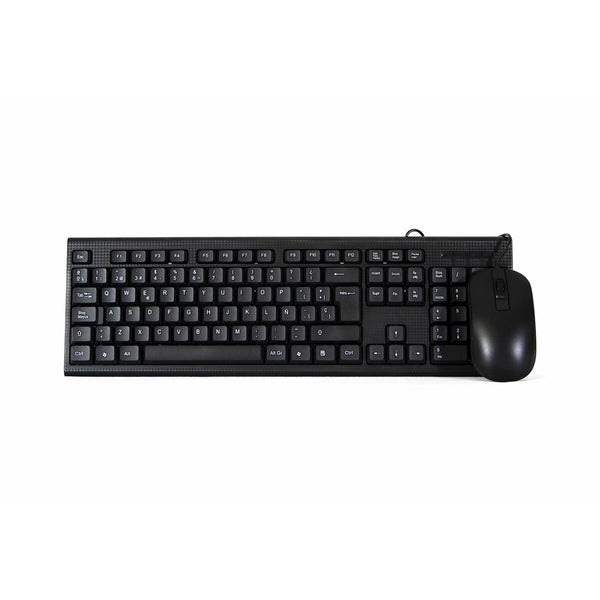 Tastatur mit Maus CoolBox Schwarz Qwerty Spanisch