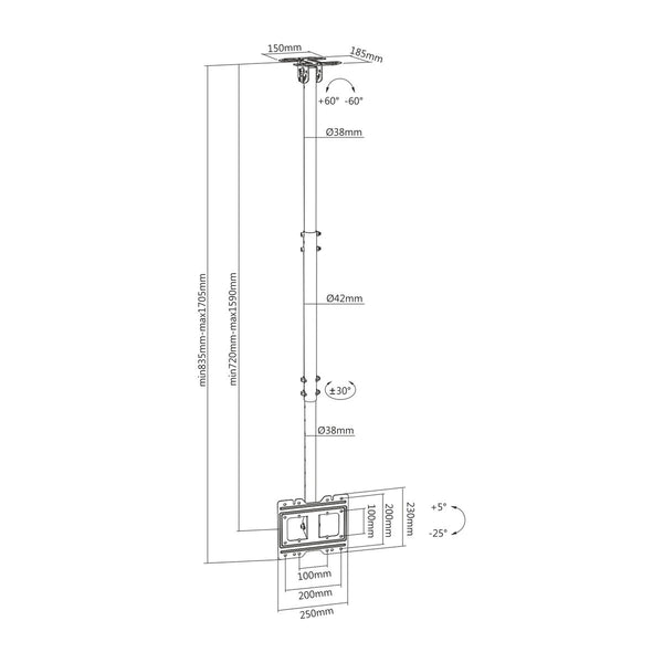 TV Halterung Aisens CT43TSE-053 23-42" 23" 50 kg