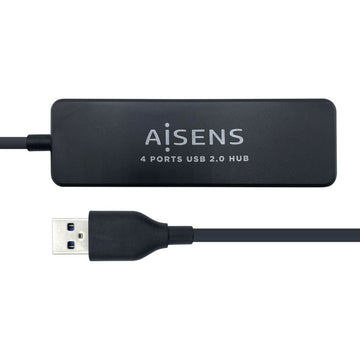 Hub USB Aisens A104-0402 Schwarz
