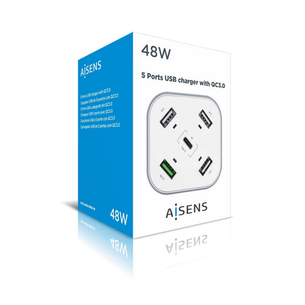 USB-Ladegerät Aisens ASCH-5PQC-W Weiß (1 Stück)