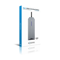 Hub USB Aisens ASUC-9P001-GR Schwarz Grau 100 W