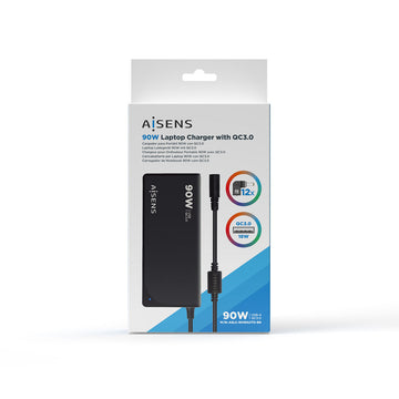 Laptopladekabel Aisens ASLC-90WAUTO-BK 90 W Universal