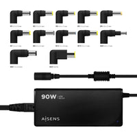 Laptopladekabel Aisens ASLC-90WAUTO-BK 90 W Universal