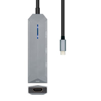 Hub USB Aisens ASUC-4P002-GR Schwarz Grau