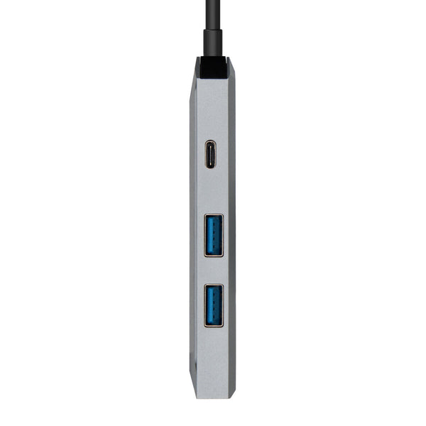 Hub USB Aisens ASUC-4P002-GR Schwarz Grau