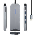 Hub USB Aisens ASUC-8P004-GR 4K Ultra HD Schwarz Grau