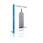 Hub USB Aisens ASUC-8P004-GR 4K Ultra HD Schwarz Grau