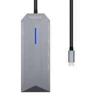 Hub USB Aisens ASUC-8P004-GR 4K Ultra HD Schwarz Grau