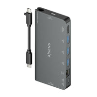 Hub USB Aisens ASUC-8P015-GR Grau Bunt