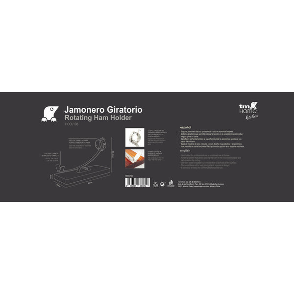 Schinkenhalter aus Holz TM Home Dunkelbraun