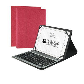 Hülle für Tablet und Tastatur Subblim SUB-KT2-BT0003 10,1" Rot Qwerty Spanisch QWERTY