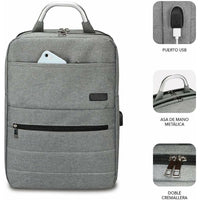 Laptop- und Tablet-Rucksack mit USB-Anschluss Subblim SUB-BP-3EAP001 Grau