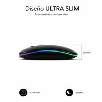 Ergonomische optische Maus Subblim SUBMO-LDFLAT1 Schwarz 1600 dpi