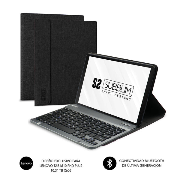 Bluetooth-Tastatur für Tablet Subblim SUBKT3BTL200 Schwarz Qwerty Spanisch QWERTY