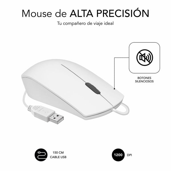 Mouse Subblim SUBMO-B2BS002 Weiß 1200 DPI