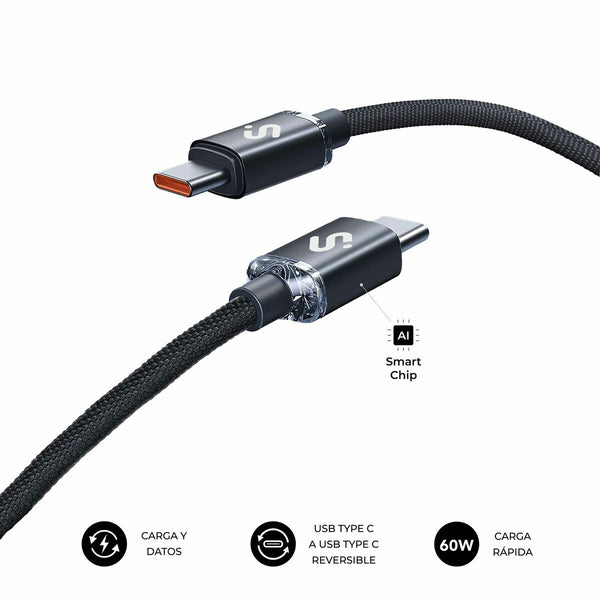 USB-C zu USB-C-Kabel Subblim OPTIMUS Schwarz 2 m
