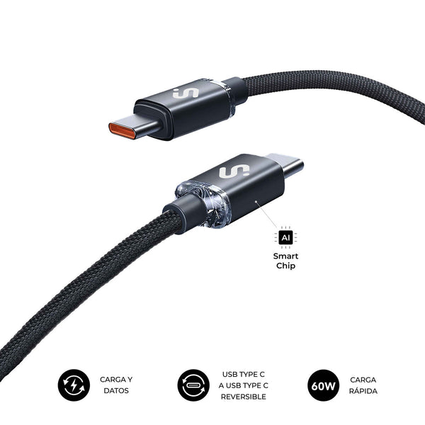USB-C zu USB-C-Kabel Subblim OPTIMUS Schwarz 2 m