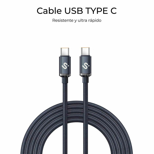 USB-C zu USB-C-Kabel Subblim OPTIMUS Schwarz 2 m
