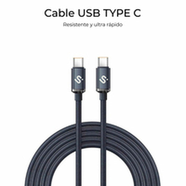 USB-C zu USB-C-Kabel Subblim OPTIMUS Schwarz 2 m