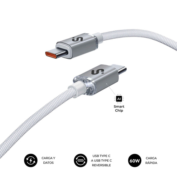 USB-C zu USB-C-Kabel Subblim OPTIMUS Weiß 2 m