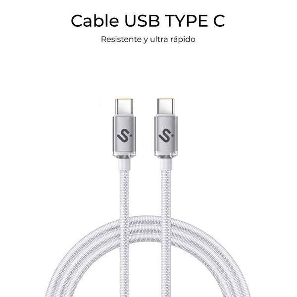 USB-C zu USB-C-Kabel Subblim OPTIMUS Weiß 2 m