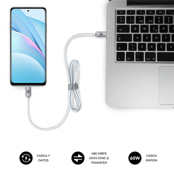 USB-C zu USB-C-Kabel Subblim OPTIMUS Weiß 2 m