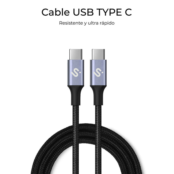 USB-C zu USB-C-Kabel Subblim PLUS Schwarz 1 m
