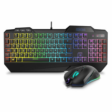 Tastatur und Gaming Maus Krom NXKROMKRSHRSP Schwarz
