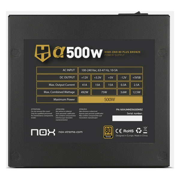 Stromquelle Nox-Xtreme NXHUMMERA500WBZ ATX 500 W 80 Plus Bronze