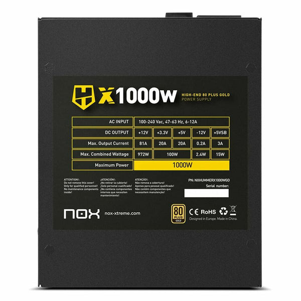 Stromquelle Nox-Xtreme NXHUMMERX1000WGD ATX 1000 W 80 Plus Gold